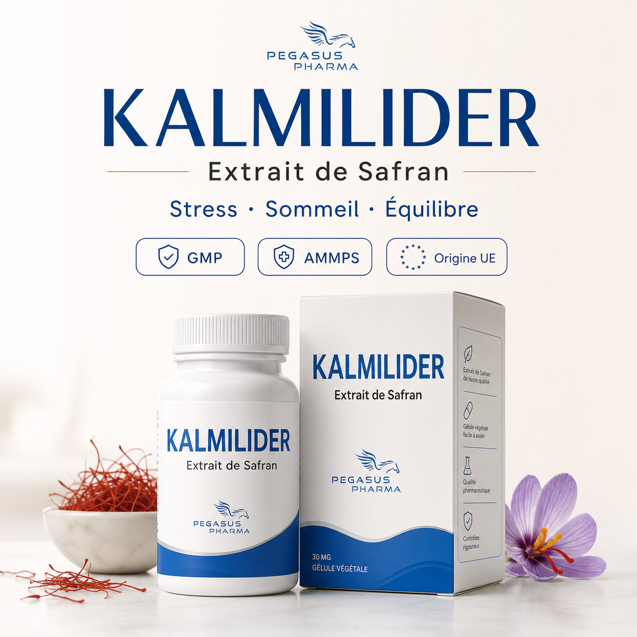KALMILIDER — Extrait de Safran, stress, sommeil et équilibre
